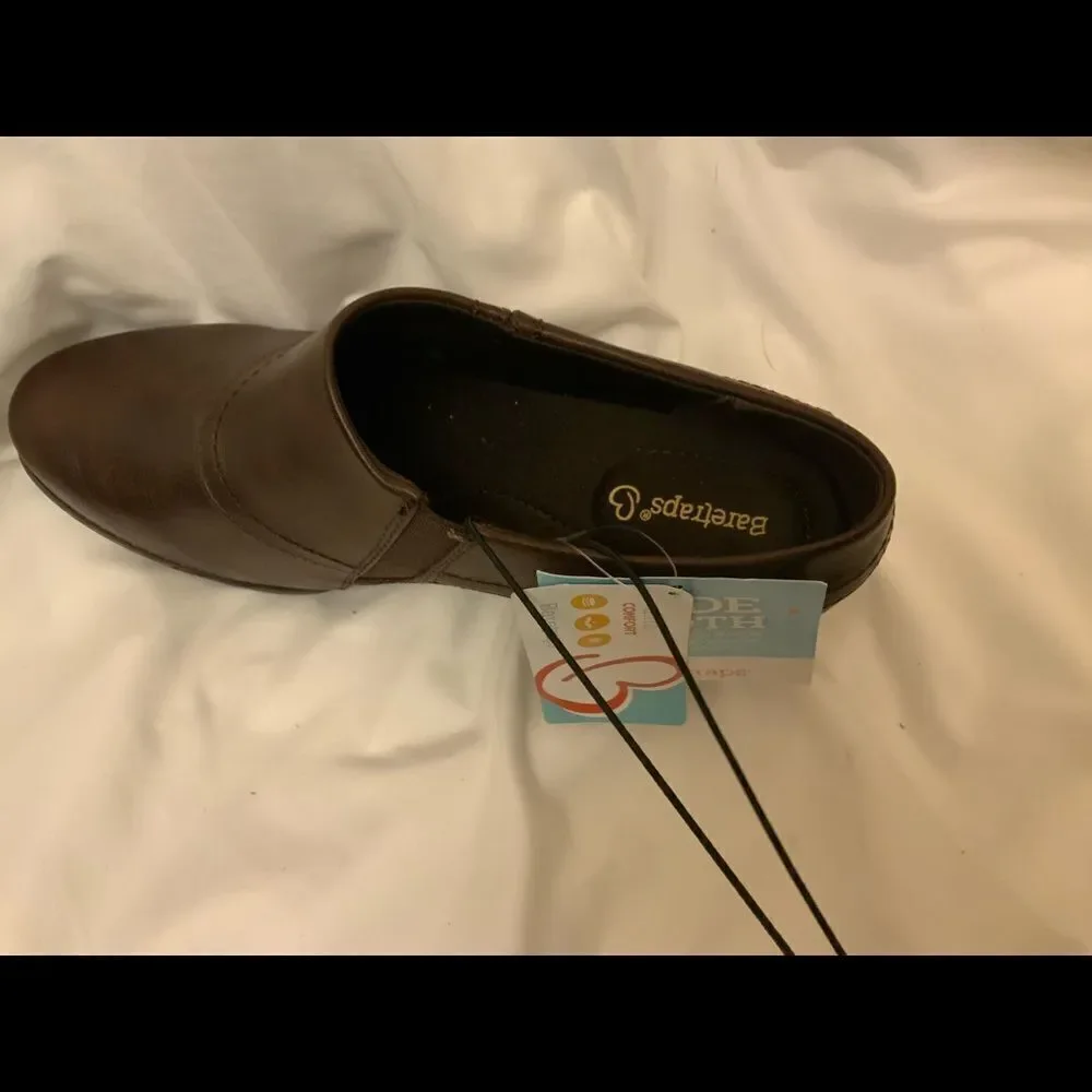 BareTraps Size 8 W Brown Faux Leather Ankle Booties Renee Slip on RV $89